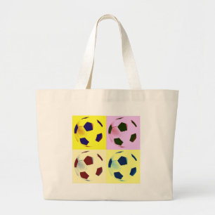 Grand Tote Bag Boules de soccer pop art