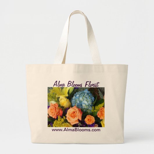 Grand Tote Bag Bouquet Coloré (Devant)