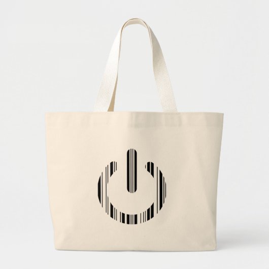 Grand Tote Bag BOUTON DE PUISSANCE CODE BARRE Conception de motif (Devant)