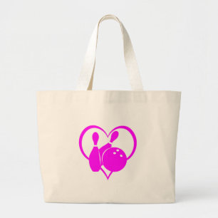 Grand Tote Bag Bowling rose de coeur