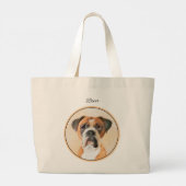 Grand Tote Bag Boxer Chien Fawn Peinture non découpée Oar Cute Ch (Dos)