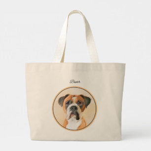 Grand Tote Bag Boxer Dog Peinture Non Décroché Art animal origina