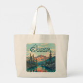 Grand Tote Bag Bozeman Montana Montagnes Rocheuses Vintage (Dos)