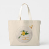 Grand Tote Bag Branche de Noël décorée en bauble (Dos)