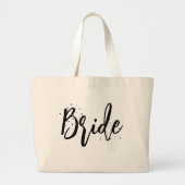 Grand Tote Bag Bride rose mignonne amusant script de calligraphie (Devant)