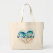 Grand Tote Bag Bridesmaid de Heart Wave Beach (Devant)