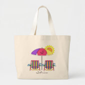 Grand Tote Bag Bright Sun Umbrella Beach Fourre-tout (Devant)