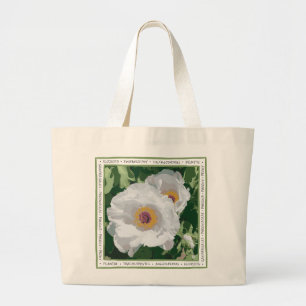 Grand Tote Bag Bright White Peony Fourre-tout