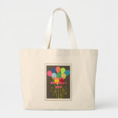 Grand Tote Bag Bro Art d'anniversaire heureux (Devant)
