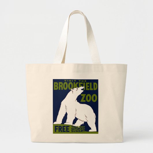 Grand Tote Bag Brookfield Zoo, Programme d'art fédéral Poster 193 (Devant)