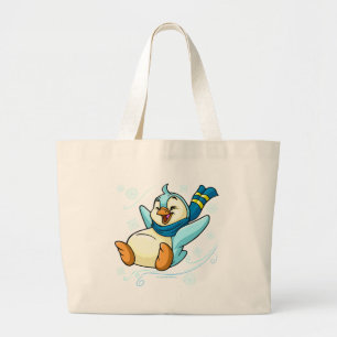 Grand Tote Bag Bruce bleu glissant à travers la glace