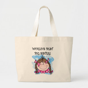 Grand Tote Bag Brunette World's Best Big Sister Tshirts and Gifts