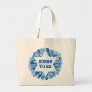 Grand Tote Bag "Bubbe to Be" Amusante Nouvelle aquarelle juive gr
