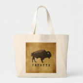 Grand Tote Bag Buffle amérindien | Bison | Tatanka Dessin (Devant)