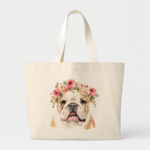 Grand Tote Bag Bulldog anglais Jumbo Fourre-tout