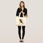 Grand Tote Bag Bumble Bee with Mustache (Devant (modèle))