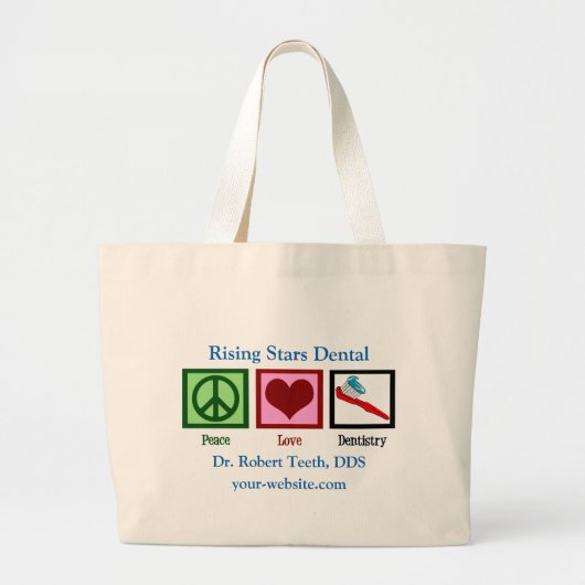 Grand Tote Bag Bureau Dentiste personnalisé (Devant)