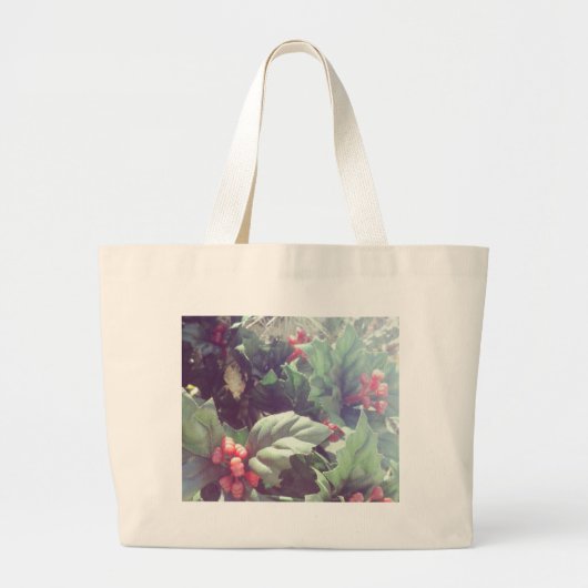 Grand Tote Bag Cactus et décorations de Noël (Devant)