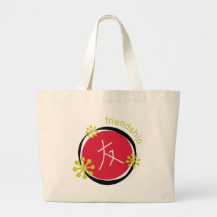 Grand Tote Bag Cadeau d'amitié de symbole de caractère chinois