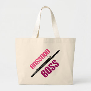 Grand Tote Bag Cadeau mignon de musique de patron de basson