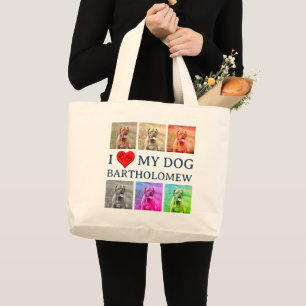 Grand Tote Bag Cadeau personnalisé d'art pop pour chien pour amat