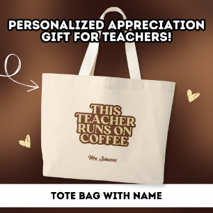 Grand Tote Bag Cadeau Personnalisé de Remerciement pour Enseignan