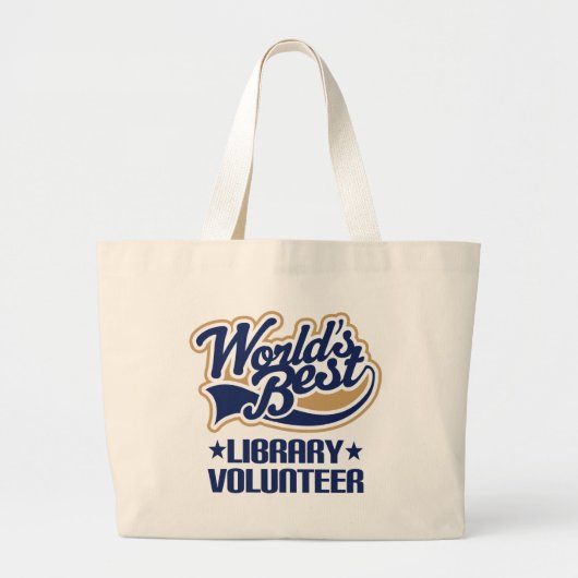 Grand Tote Bag Cadeau volontaire de bibliothèque (Devant)