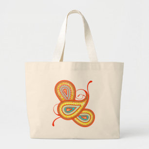 Grand Tote Bag Cadeaux à la menthe orange jaune moderne