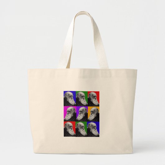 Grand Tote Bag Cadeaux d'art de bruit de Charles Darwin pour tous (Devant)