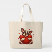 Grand Tote Bag Cadeaux de la Saint-Valentin Pitbull (Dos)