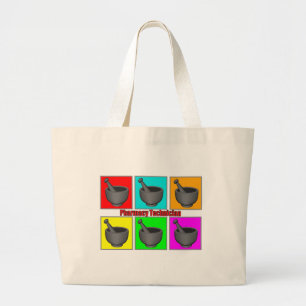 Grand Tote Bag Cadeaux de Popart de technicien de pharmacie