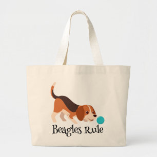 Grand Tote Bag Cadeaux drôles pour amateur de Beagle Dessin animé