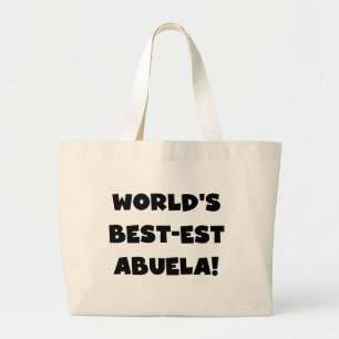 Grand Tote Bag Cadeaux noirs et blancs du Meilleur-est Abuela du