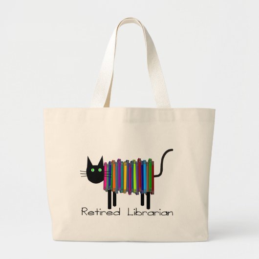 Grand Tote Bag Cadeaux retirés de chat de livre de bibliothécaire (Devant)