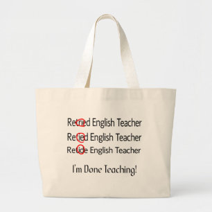 Grand Tote Bag Cadeaux retirés de professeur d'Anglais