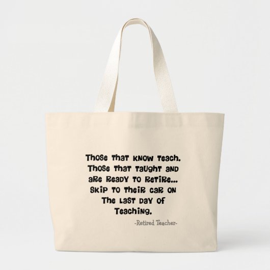 Grand Tote Bag Cadeaux retirés drôles de professeur (Devant)