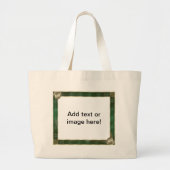 Grand Tote Bag Cadres antiquités verts Ajouter votre devis photo (Devant)
