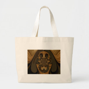 Grand Tote Bag Café Brown Flux Kaleidoscope Art Imprimer