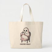 Grand Tote Bag Café fantôme (Devant)