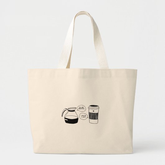 Grand Tote Bag Café Latte Valentine's Love (Devant)
