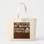 Grand Tote Bag Café Lire Books Lecture Lecture Ventilateur Littér (Devant)