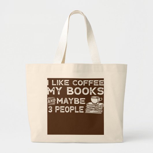 Grand Tote Bag Café Lire Books Lecture Lecture Ventilateur Littér (Devant)
