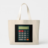 Grand Tote Bag Calculatrice mathématique de costume comptable (Dos)