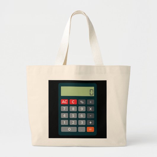 Grand Tote Bag Calculatrice mathématique de costume comptable (Devant)