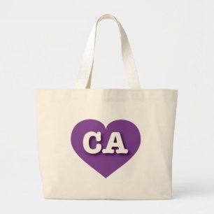 Grand Tote Bag California Purple Heart - J'aime CA
