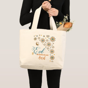 Grand Tote Bag Calligraphie Eid Moubarak Célébration musulmane