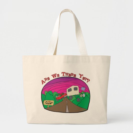 Grand Tote Bag Camping amusant (Devant)