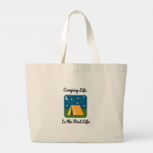 Grand Tote Bag Camping Life est la meilleure vie sur un (Dos)