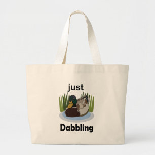 Grand Tote Bag Canard colvert juste s'amusant à la fête au bord d