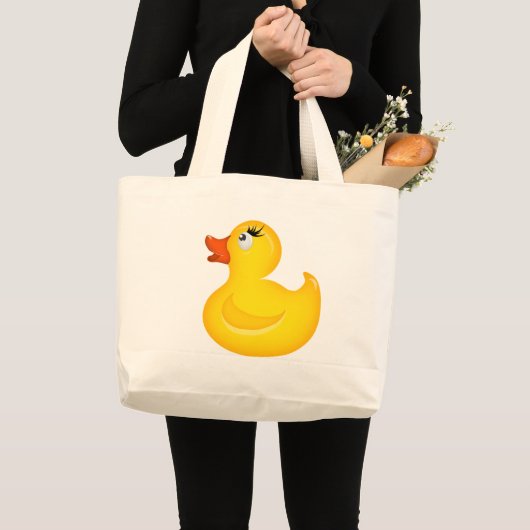 Grand Tote Bag Canards jaunes en caoutchouc (Devant (produit))